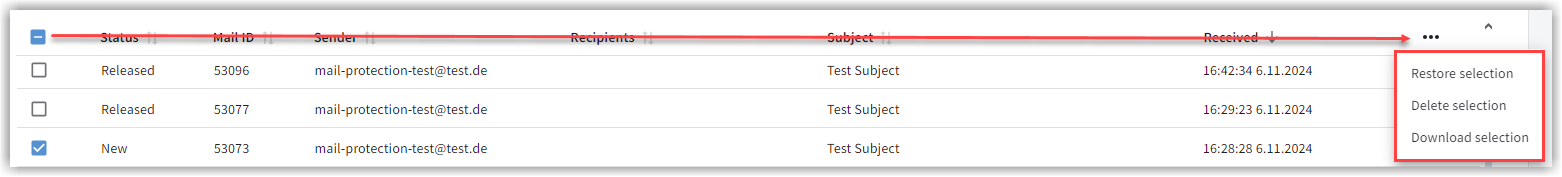 G DATA 365 | Mail Protection quarantine