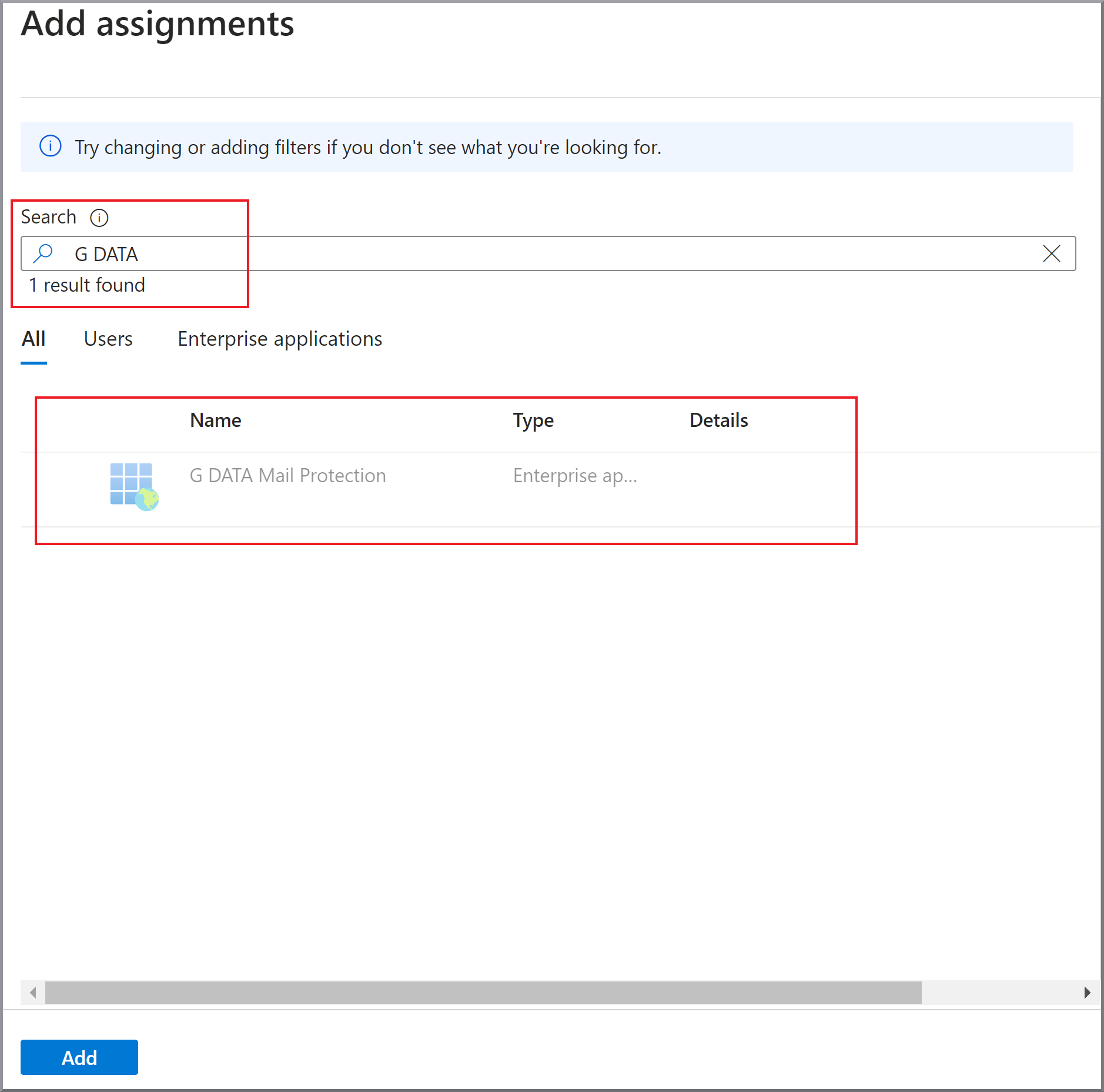 G DATA 365 | Mail Protection Microsoft Exchange Zuweisung hinzufügen