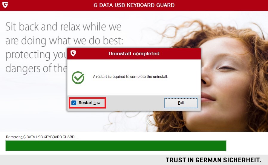 Uninstallation finished