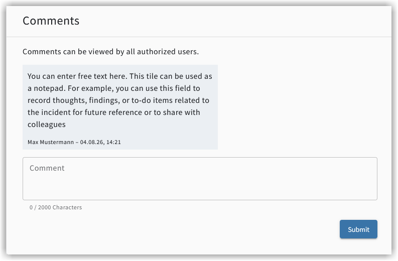 Comments details page