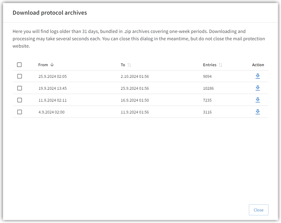 G DATA 365 | Mail Protection Registros