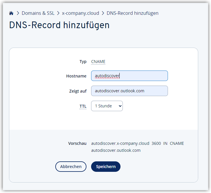 G DATA 365 | Mail Protection IONOS DNS RECORD ändern