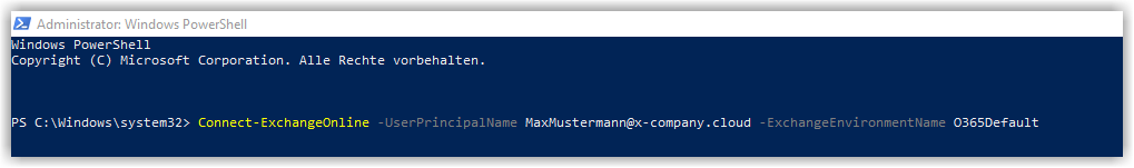 G DATA 365 | Mail Protection Powershell Verbindung