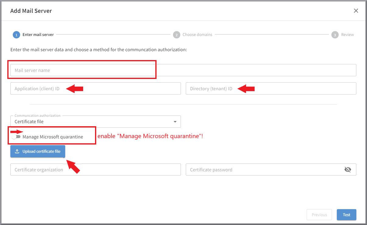 G DATA 365 | Mail Protection Mailserver anlegen