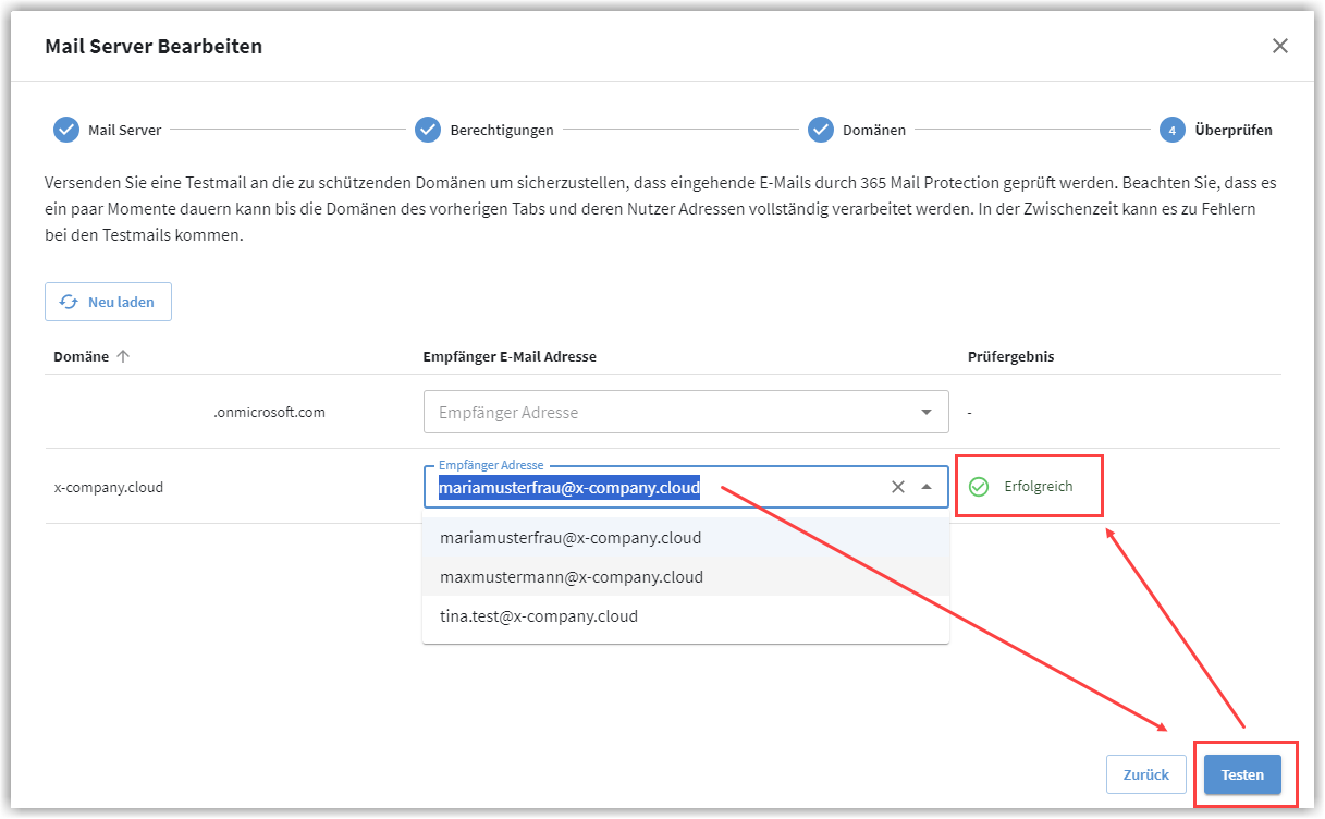 G DATA 365 | Mail Protection Testmail versenden