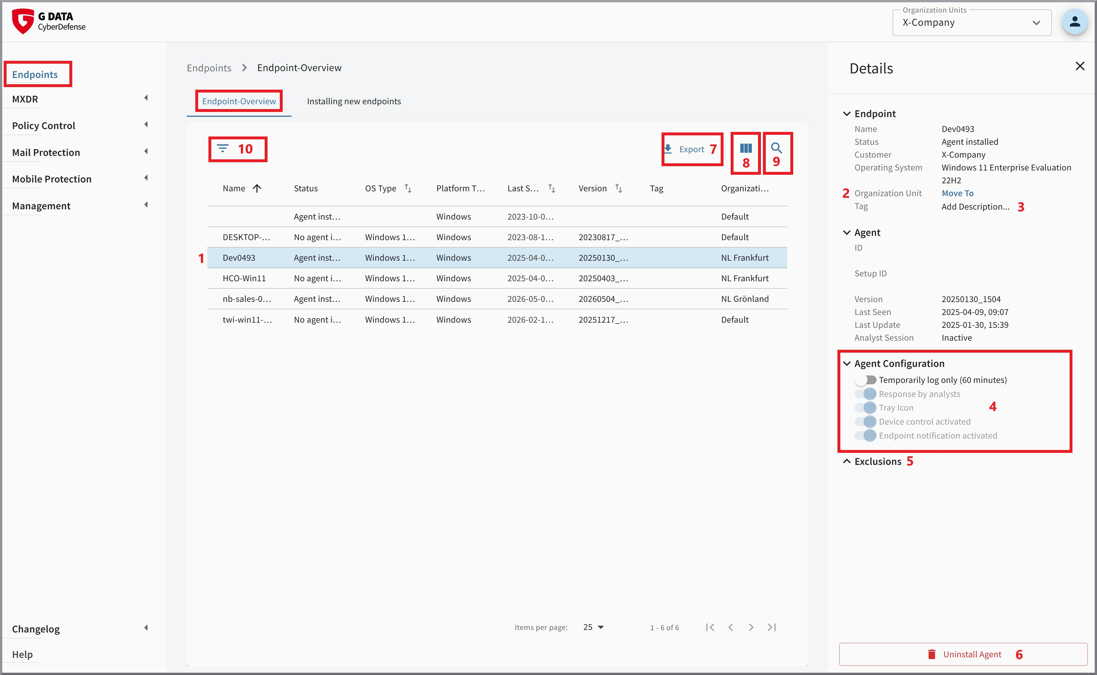 G DATA MXDR Endpoints