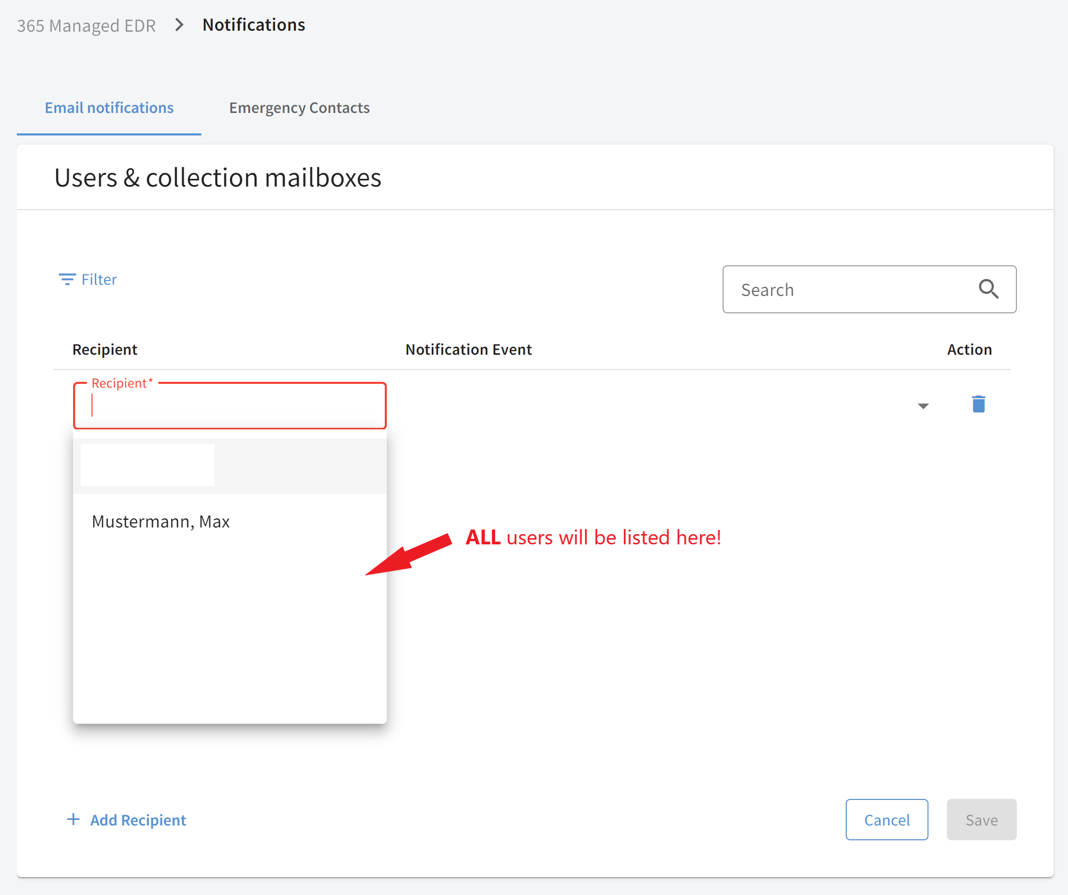 G DATA MXDR Aviso de advertencia