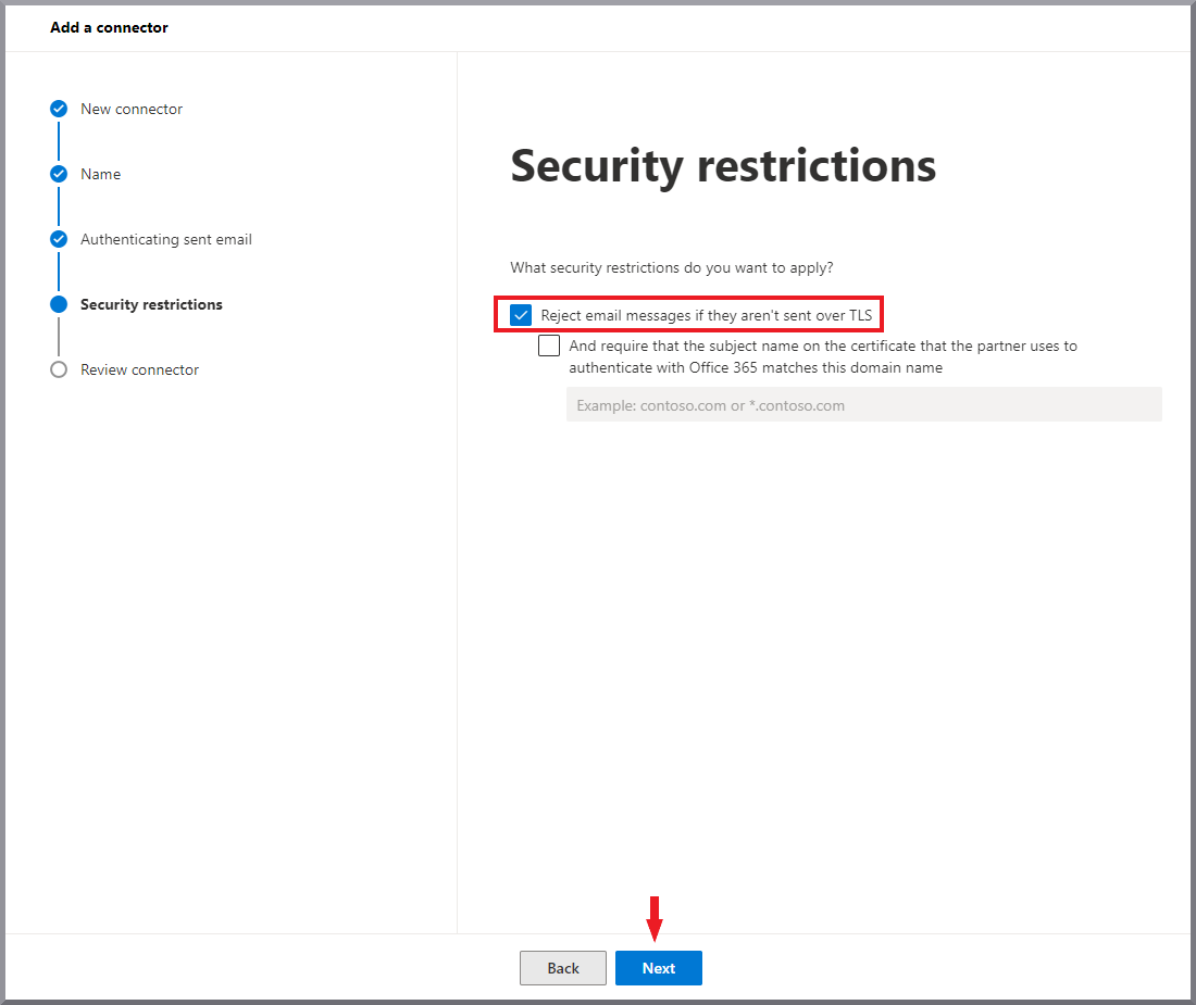 G DATA 365 | Mail Protection TLS du connecteur entrant (inbound)