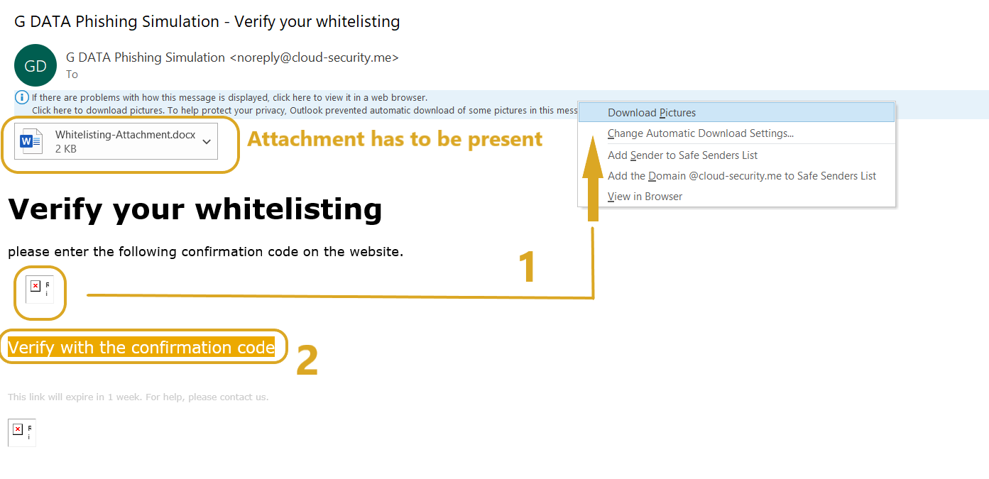 G DATA Phishing Simulation Testmail