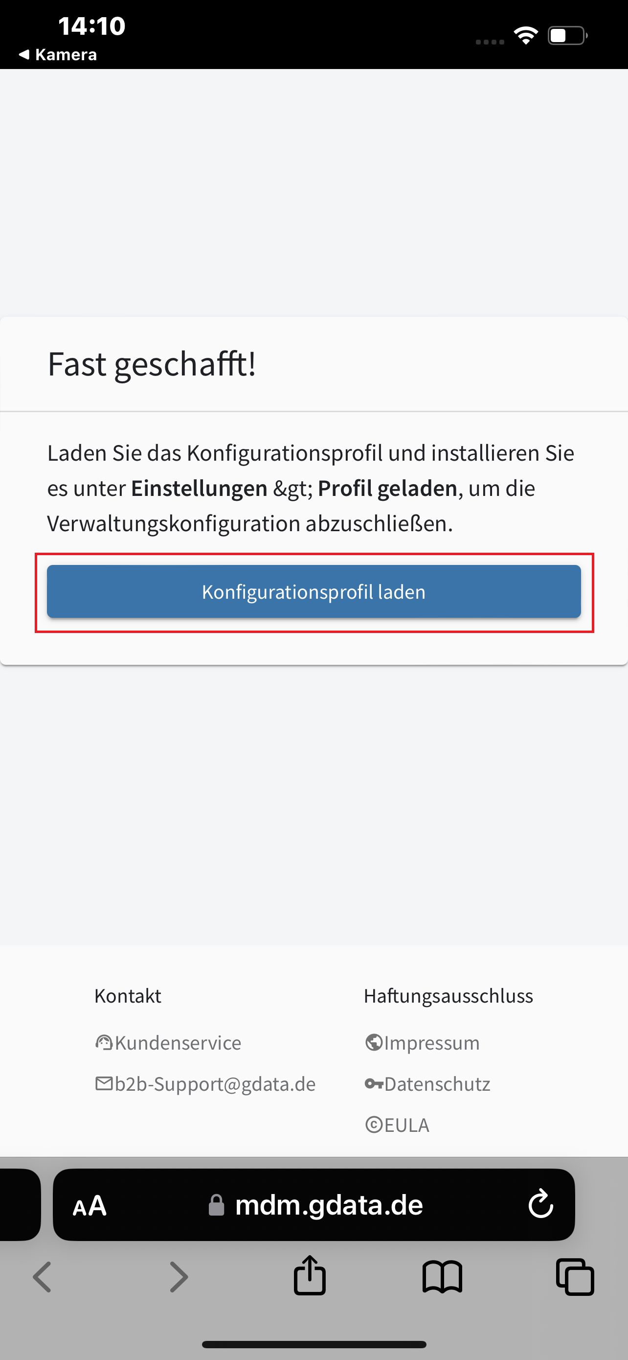 Configuratieprofiel downloaden