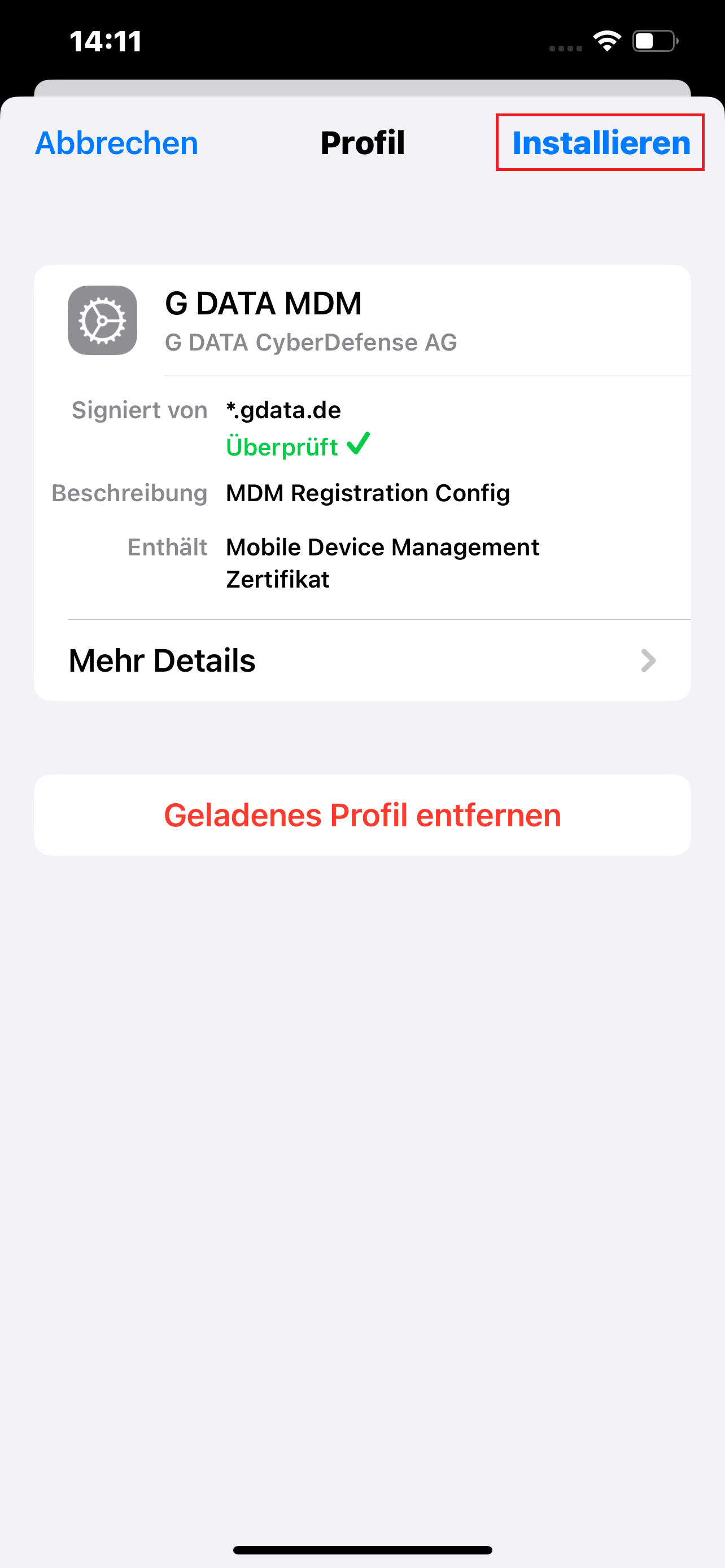 Profiel installeren