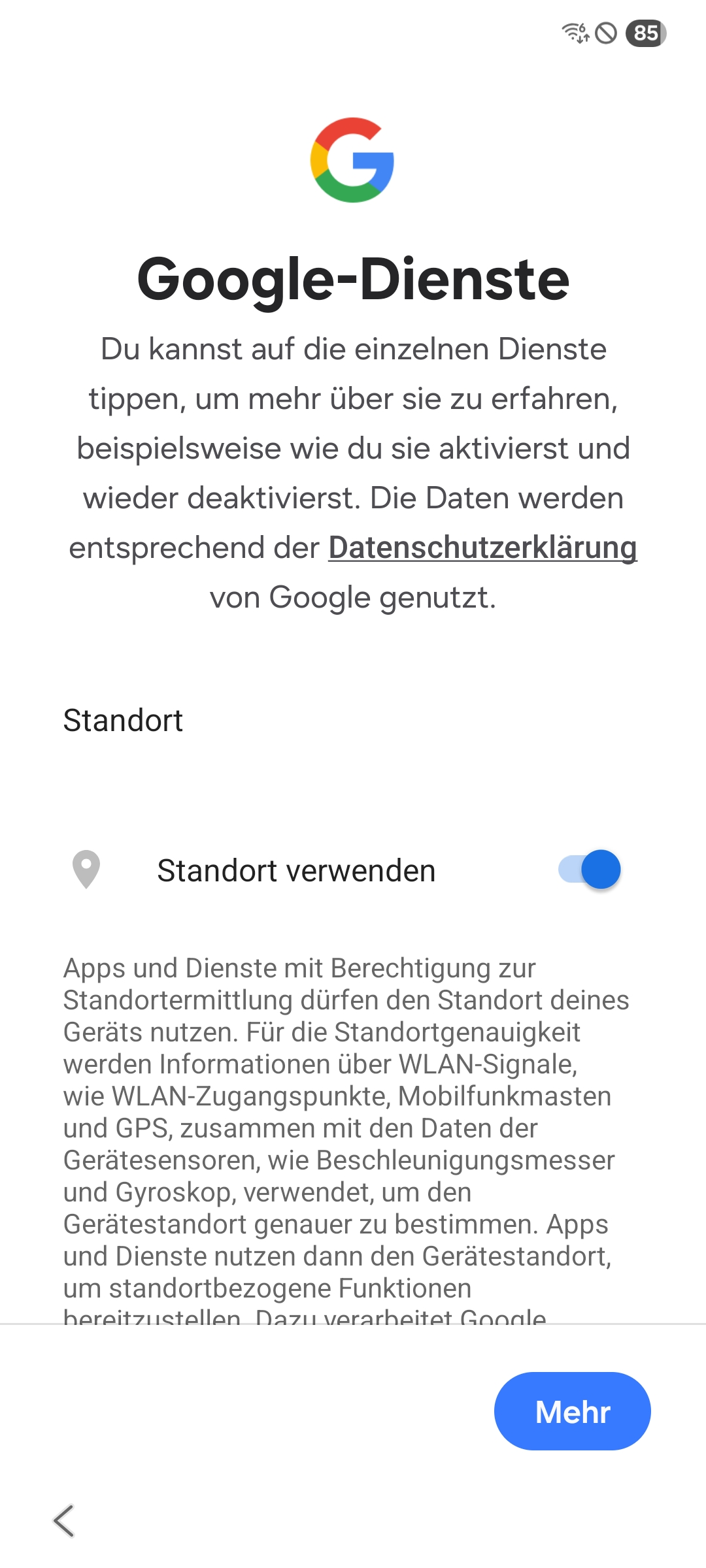 Machtigingen voor Google