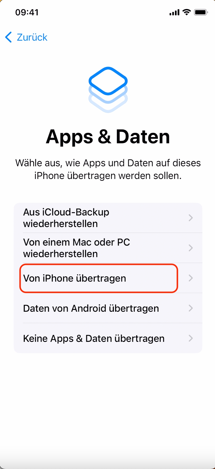 Overdracht vanaf iPhone