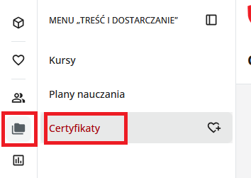 Certificates section
