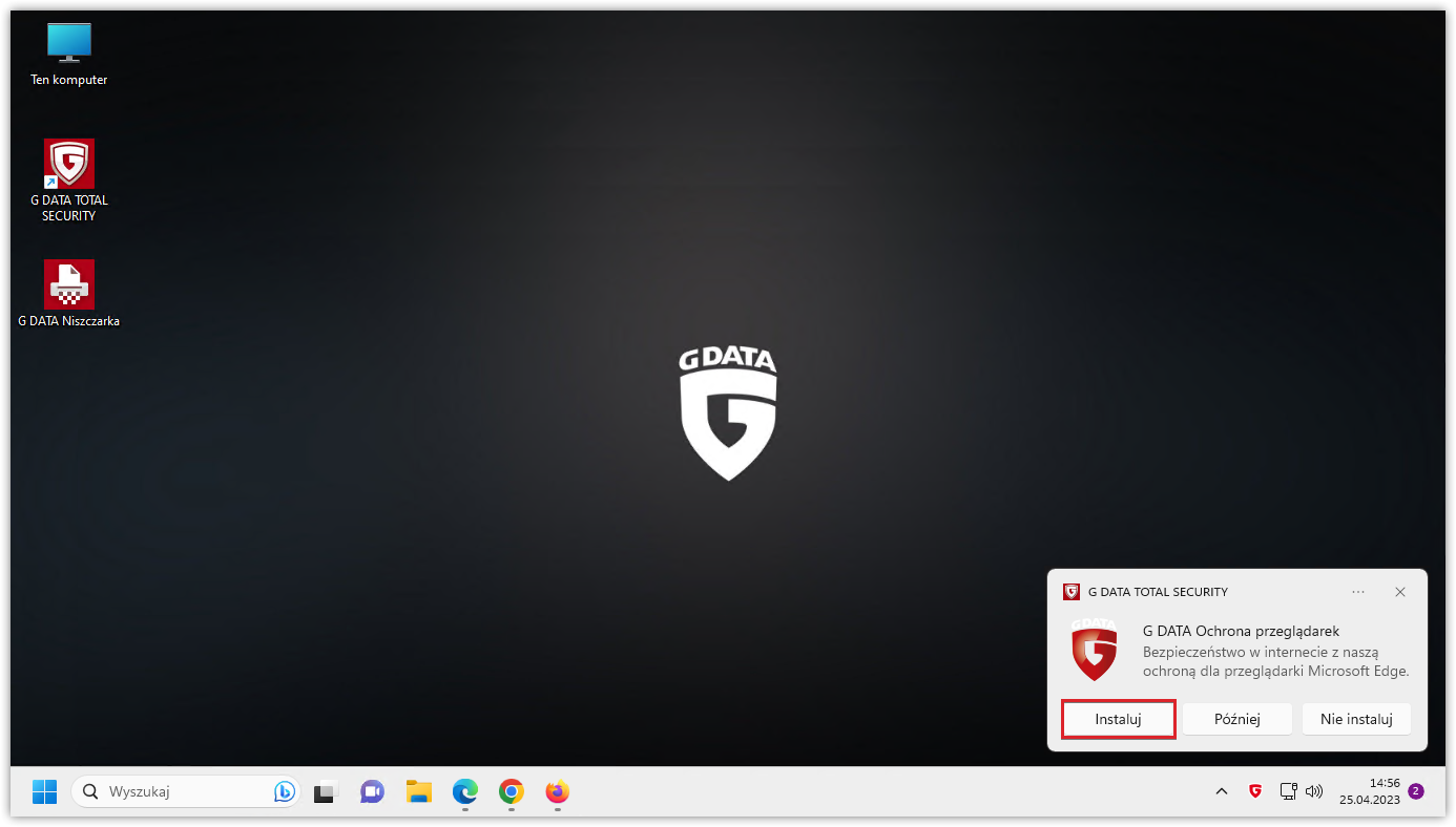 GDATA Webschutz Plugin Popup