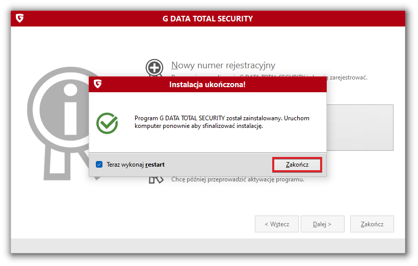 Total Security Install Registration Successful GER 2019