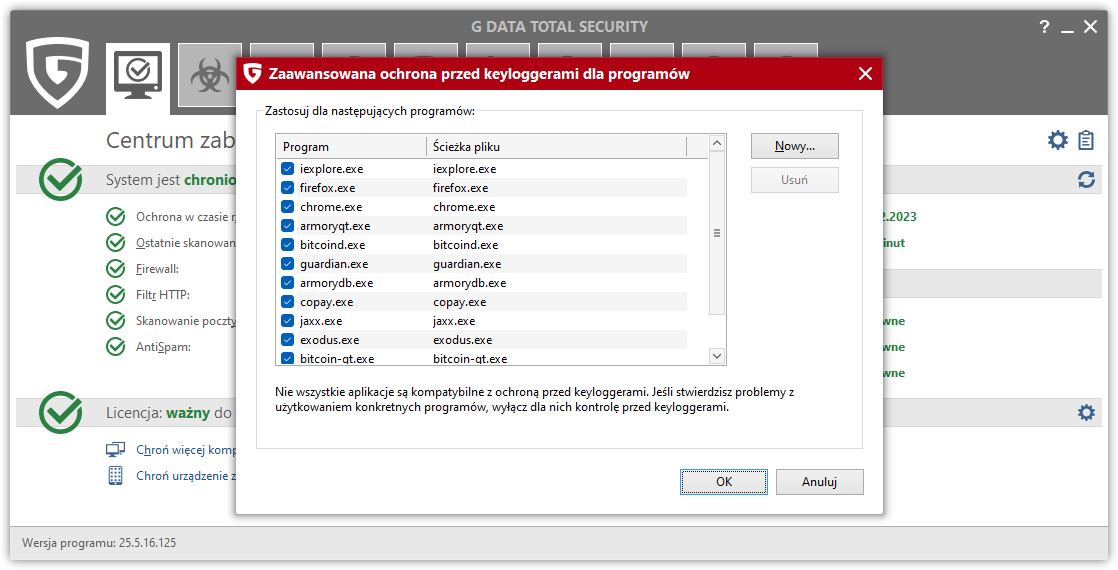Programy chronione przed keyloggerami