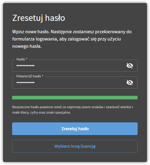 Resetowanie hasła