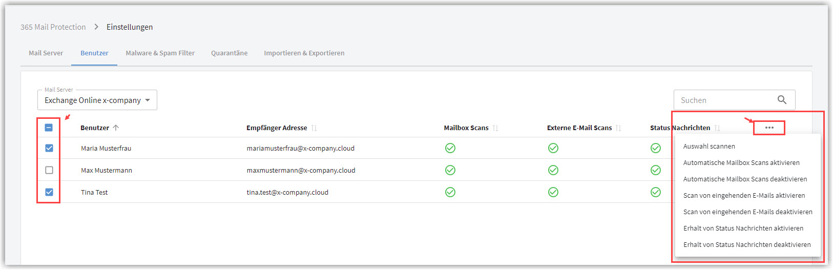 G DATA 365 MailProtection: konfigurowanie wielu użytkowników