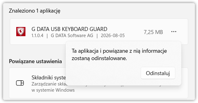 Potwierdzenie w Windows