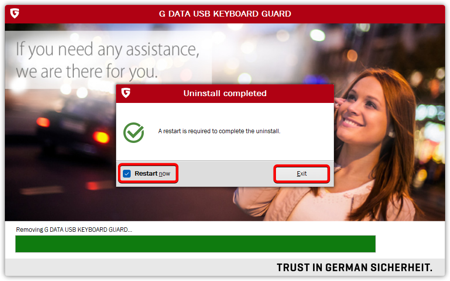 Zakończenie odinstalowywania