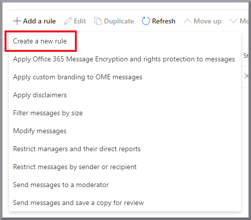 G DATA 365 | Mail Protection Adicionar nova regra