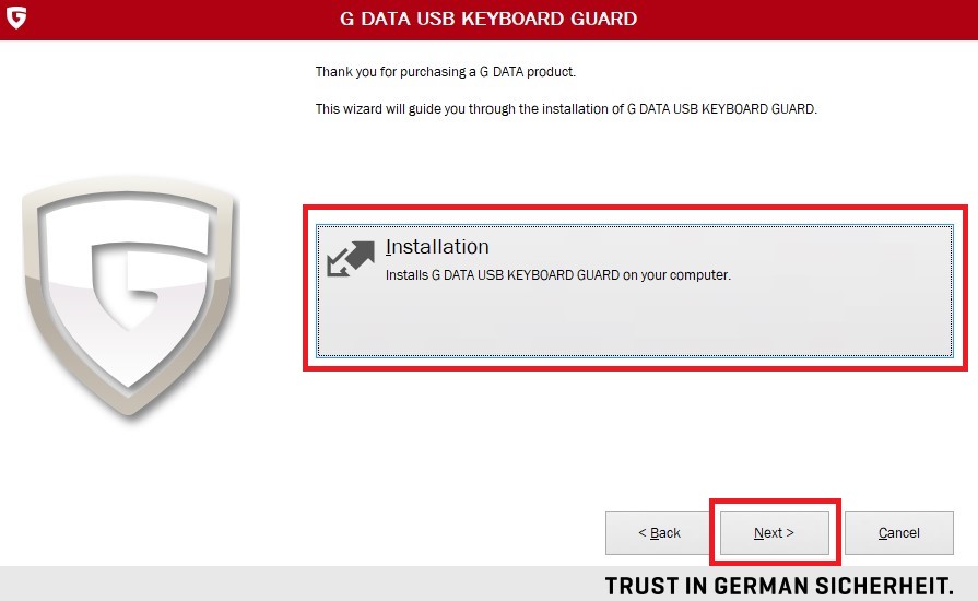 Installation auswählen