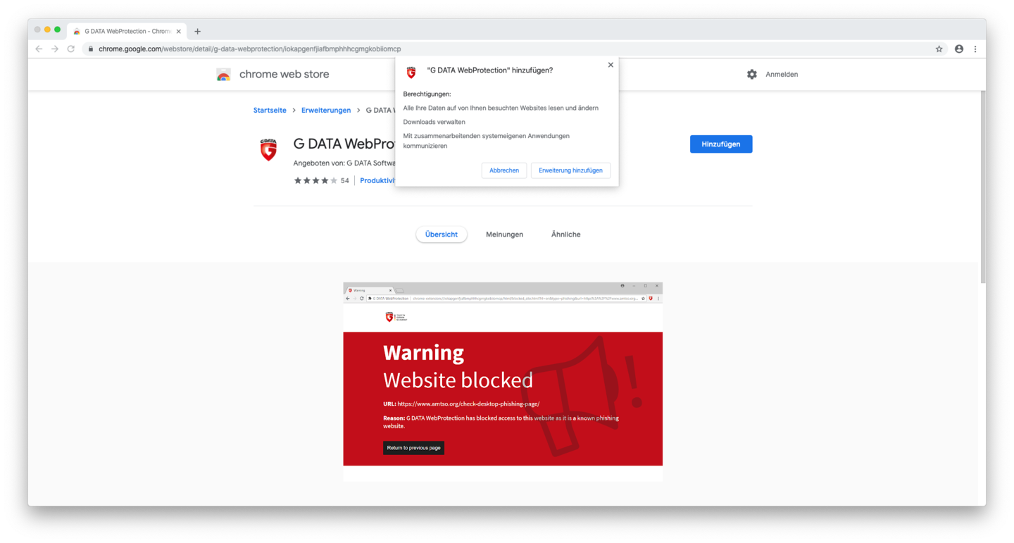 AntiVirusMac WebProtection Chrome
