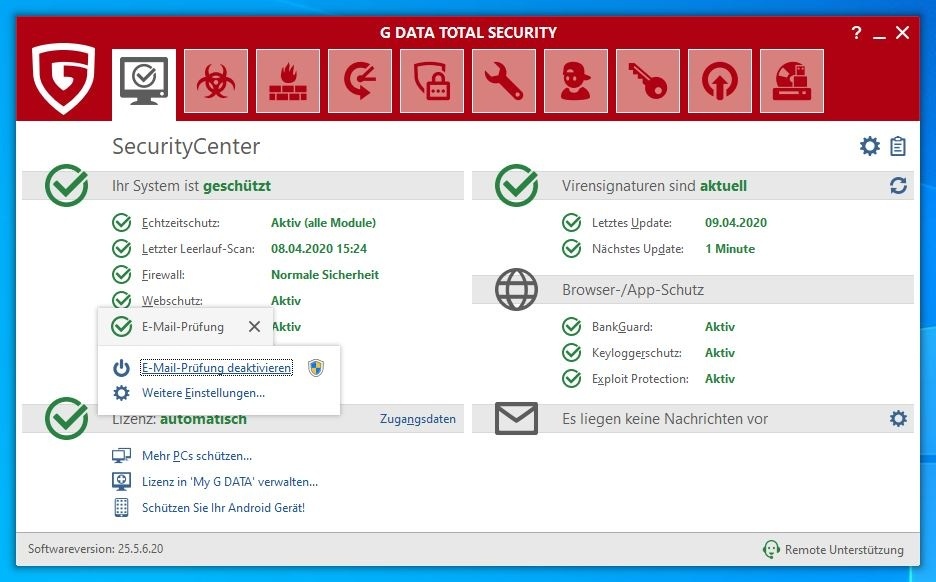Meldung "Komponente nicht verfügbar"