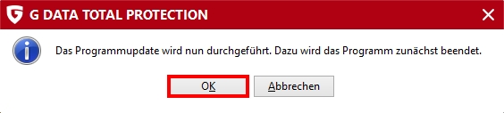 Prgrammupdate bestätigen 2