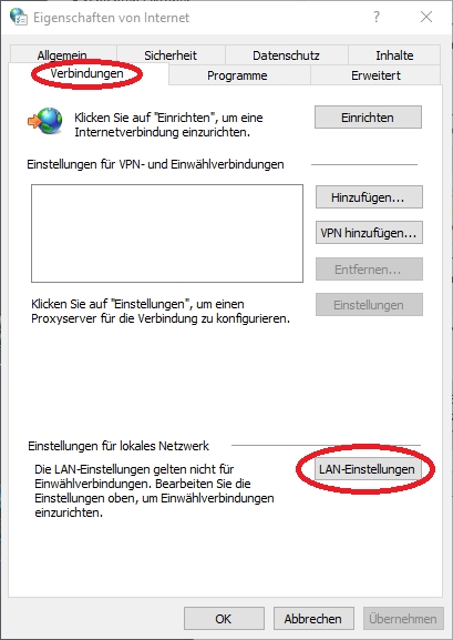 Proxy-Einstellungen
