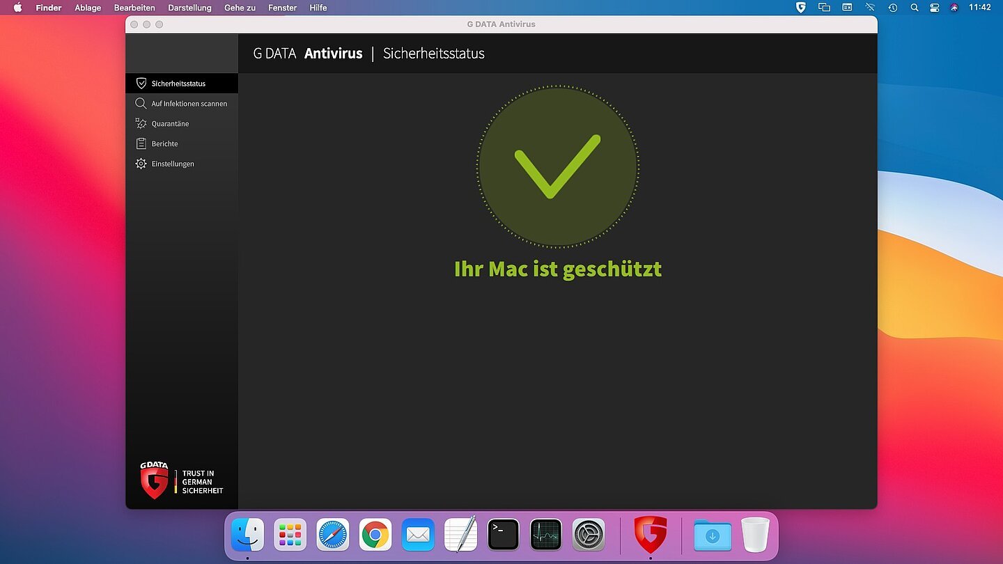 G DATA ANTIVIRUS MAC SICHERHEITSSTATUS