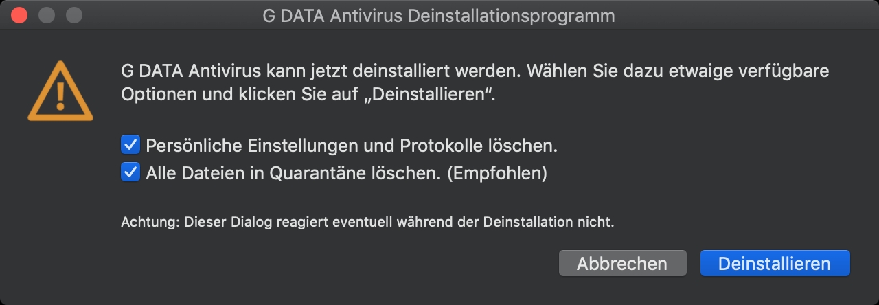 Deinstallation MacOS