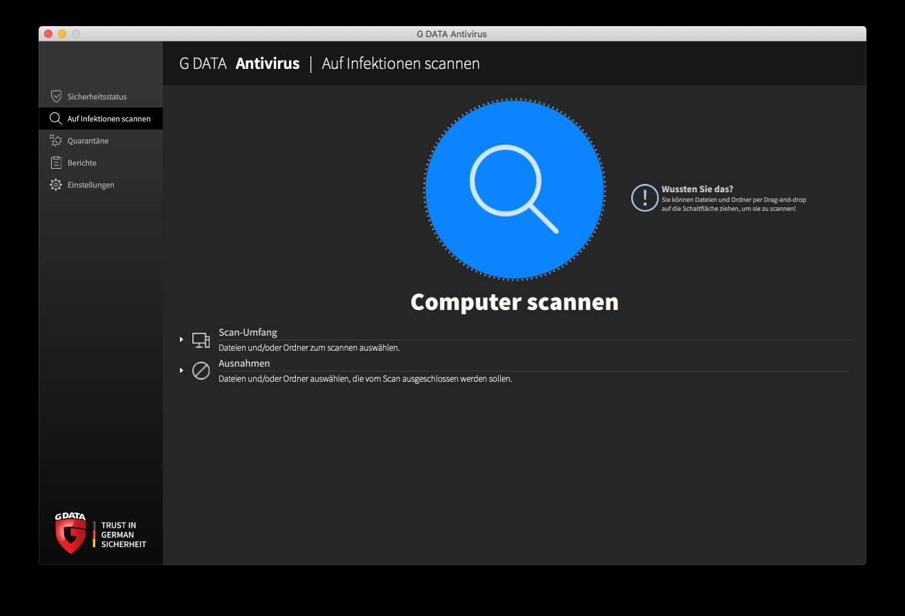 Vollständige Virenprüfung Mac
