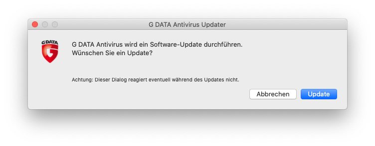 MAC G DATA Update prompt