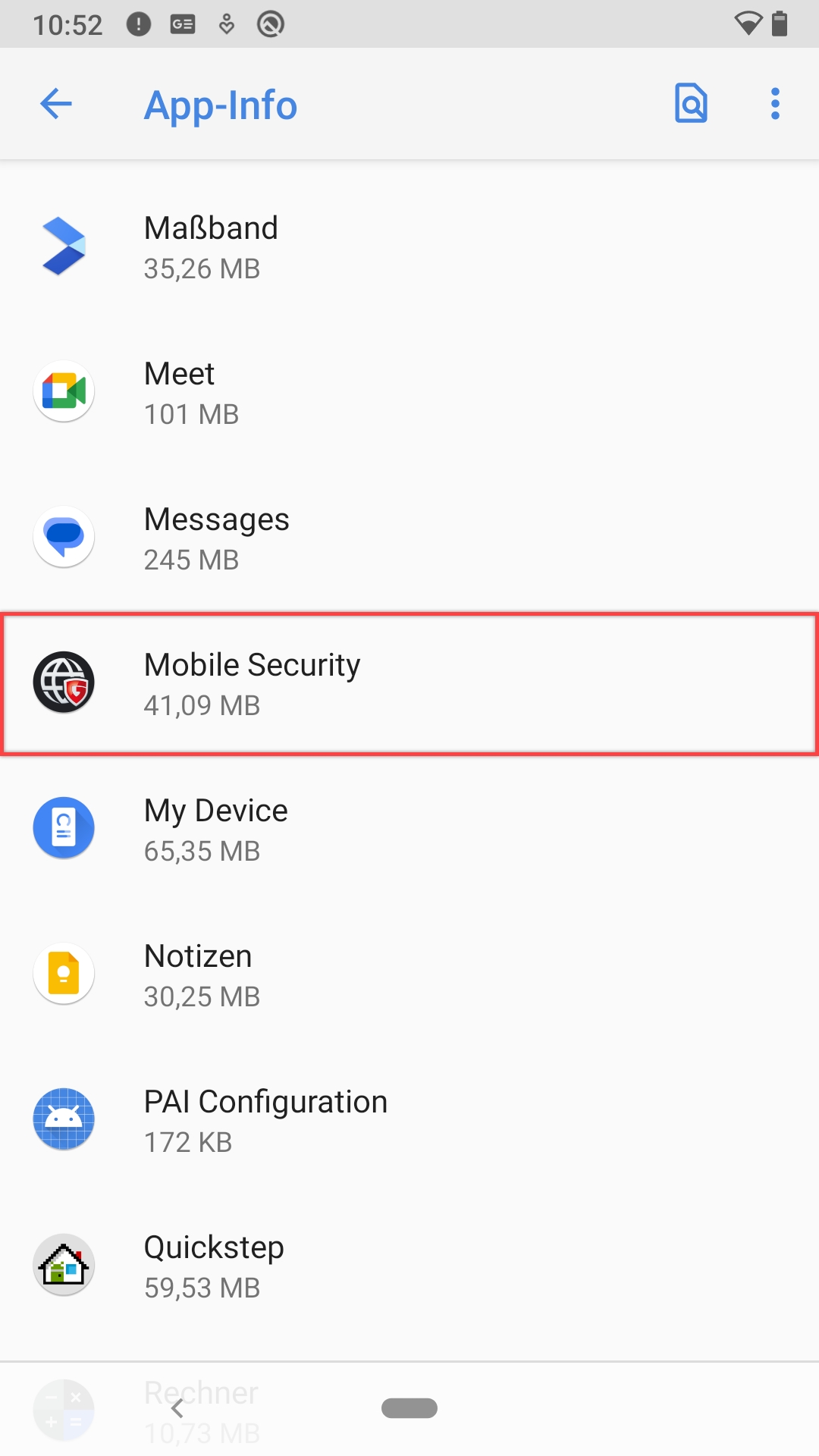 Deinstallation MSA Android
