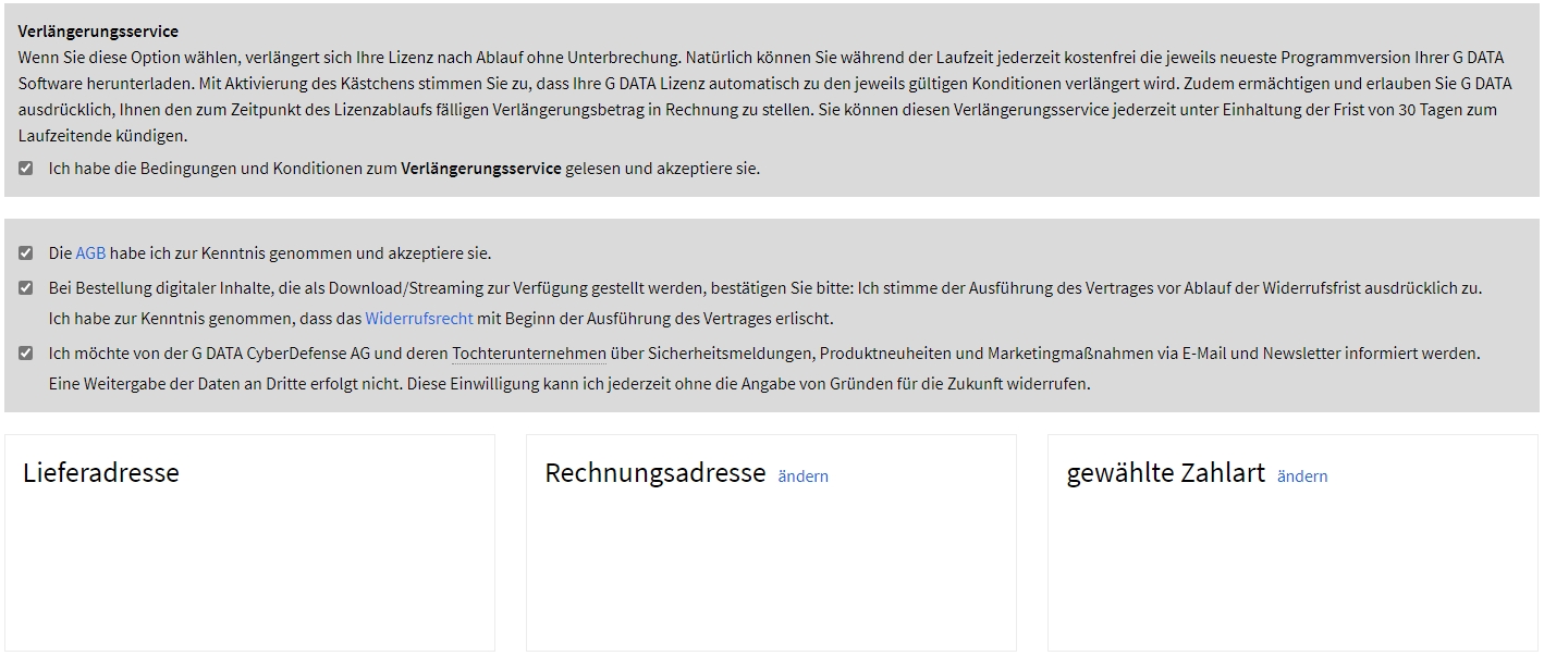 Lizenz verlängern in My G DATA