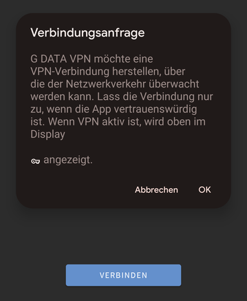 VPN Android Verbindungsanfrage