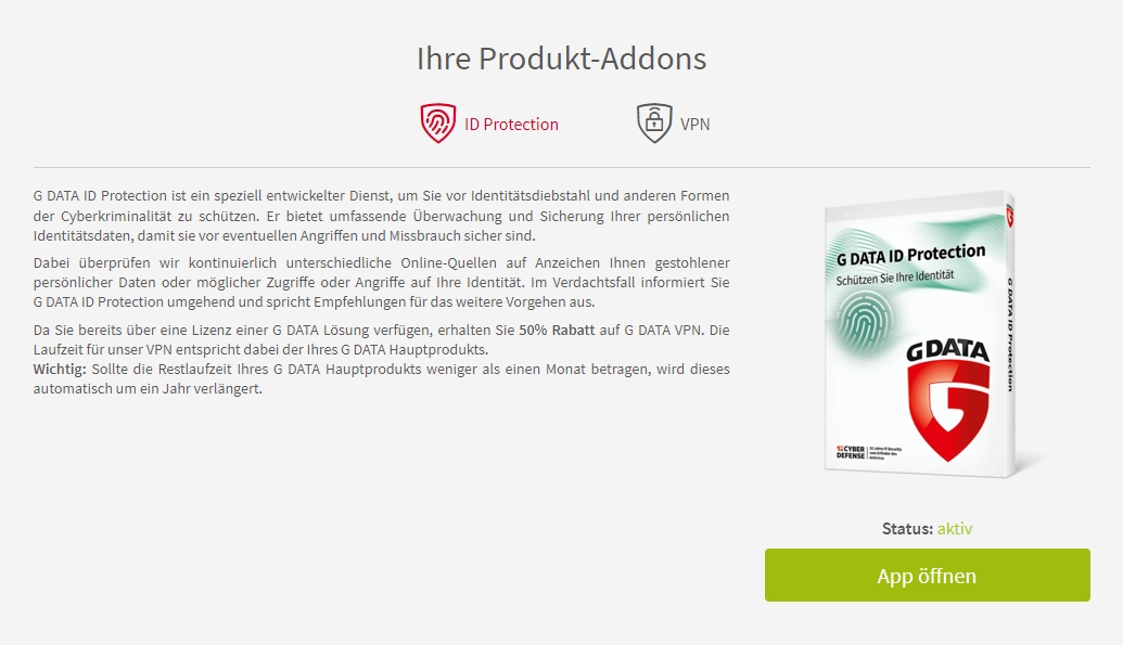 ID Protection App öffnen