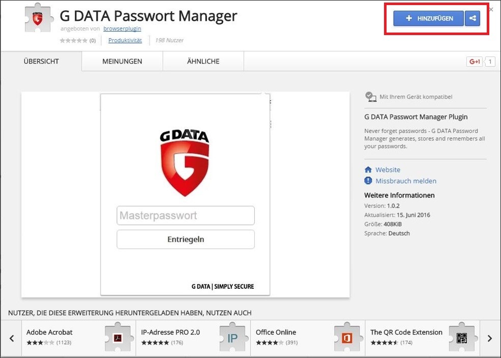 pw manager browser hinzu