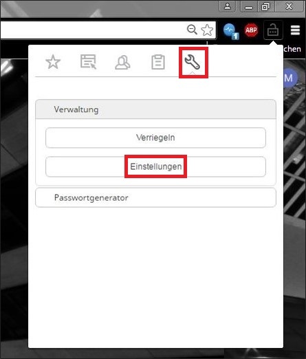 pw manager browser pw generator einstellungen