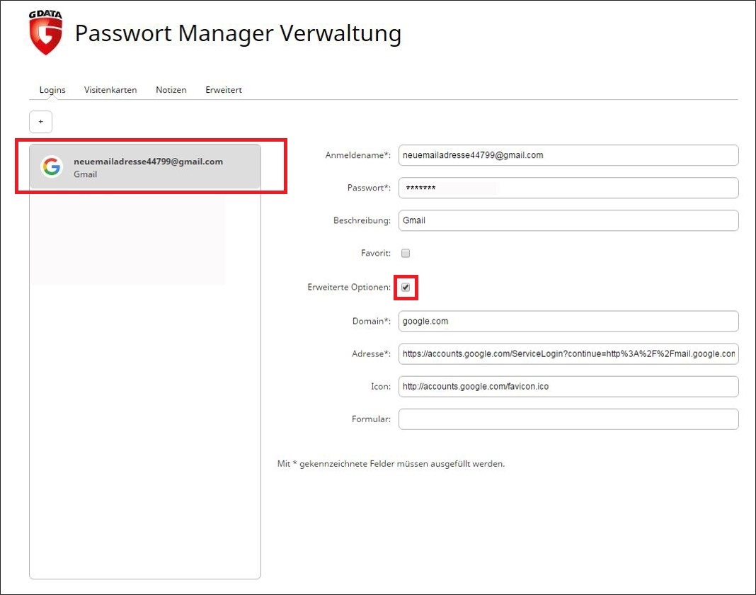 PasswortManager einrichten