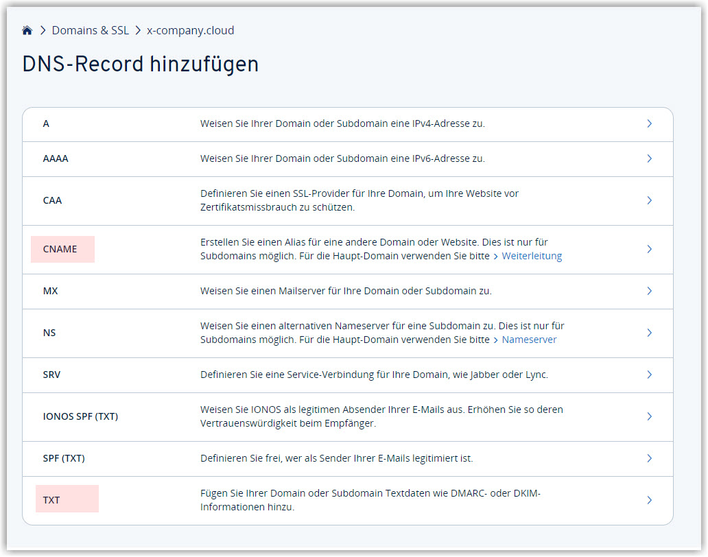 G DATA 365 | Mail Protection IONOS DNS RECORD ändern