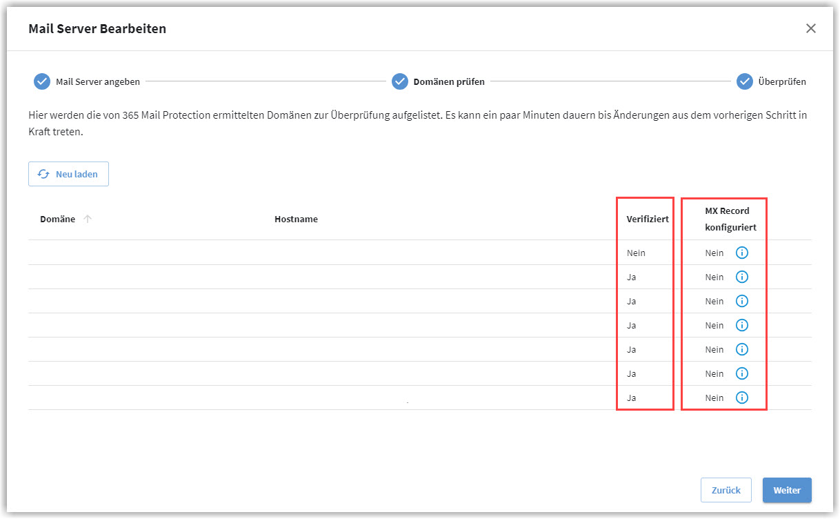G DATA 365 | Mail Protection Domäne prüfen
