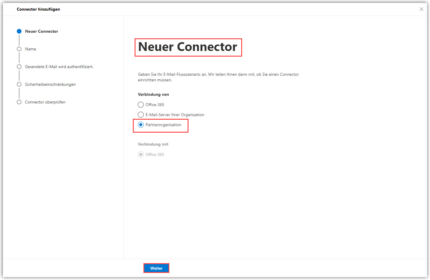 G DATA 365 | Mail Protection neuer Inboud-Konnektor