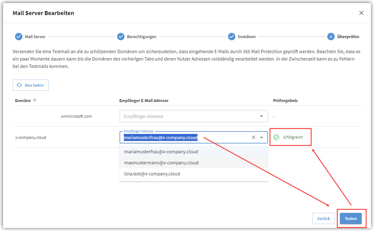 G DATA 365 | Mail Protection Testmail versenden