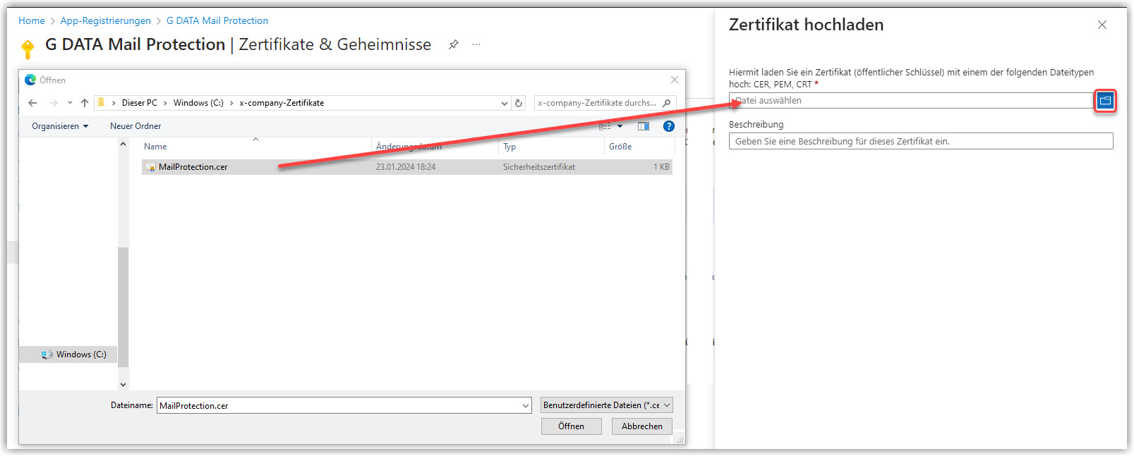 G DATA 365 | Mail Protection Cer-Datei