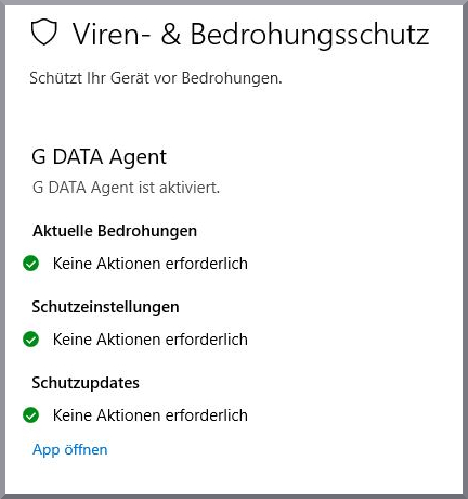 Agent in der Windows Sicherheit