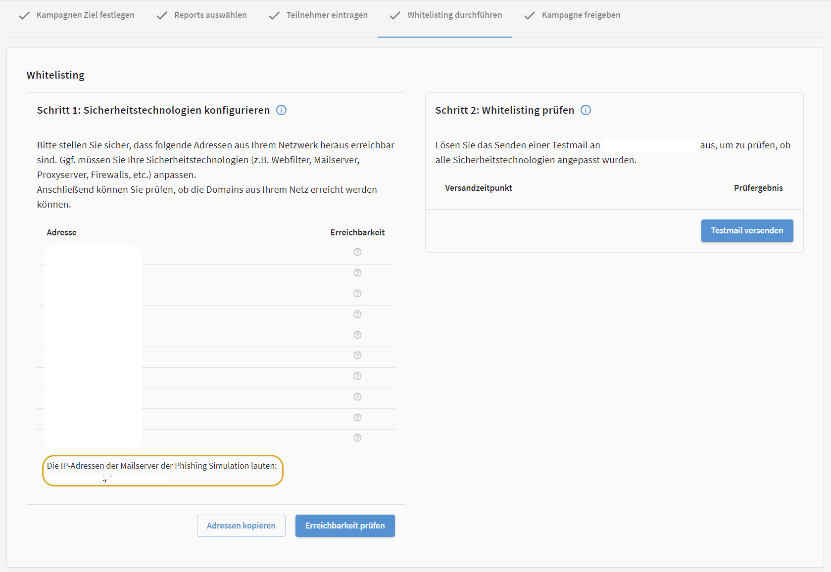 IP-Adressen im Awareness Manager