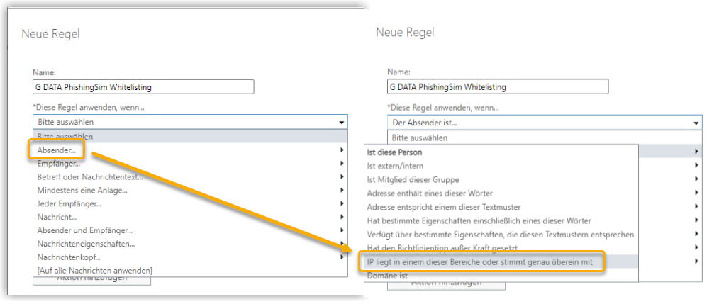 Exchange Admin Center Absender IP